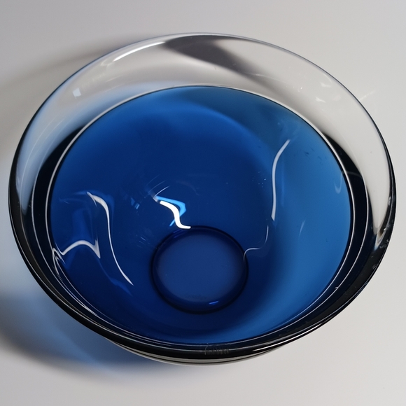 7" Orrefors Sweden Blue 'Saturn Bowl' - Picture 3 of 8